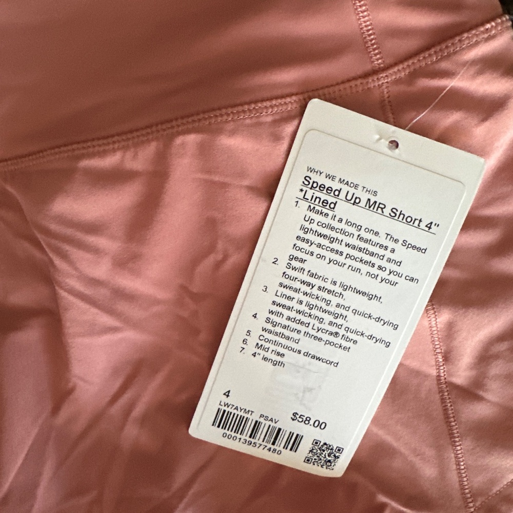 Lululemon Speed Up MR Short 4” *Lined. NWT. Size 4 - Picture 3 of 3